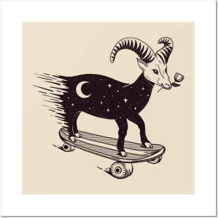 SKATE GOAT (colour variant) Posters and Art